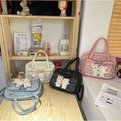 Lovely Japan Style Lolita Girly Girl JK Shoulder Bags Students Transparent Window Kawaii HandBags Tote Itabags