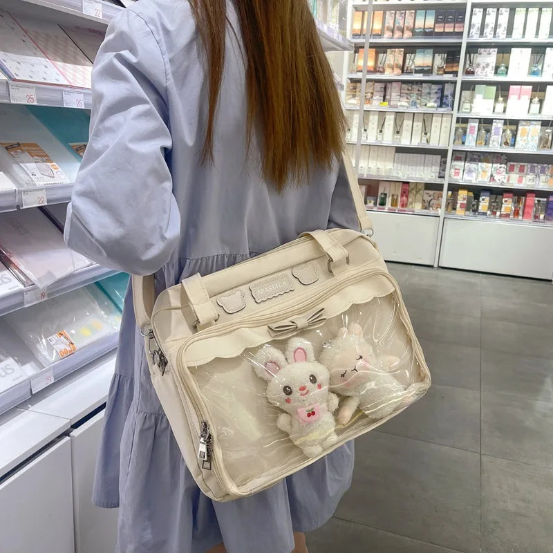 Lovely Japan Style Lolita Girly Girl JK Shoulder Bags Students Transparent Window Kawaii HandBags Tote Itabags