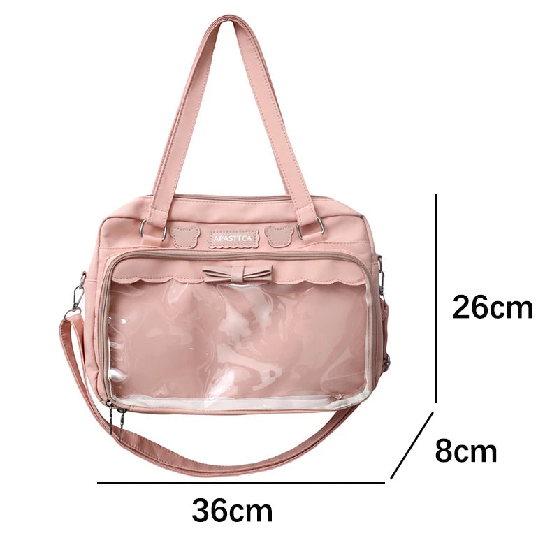 Lovely Japan Style Lolita Girly Girl JK Shoulder Bags Students Transparent Window Kawaii HandBags Tote Itabags
