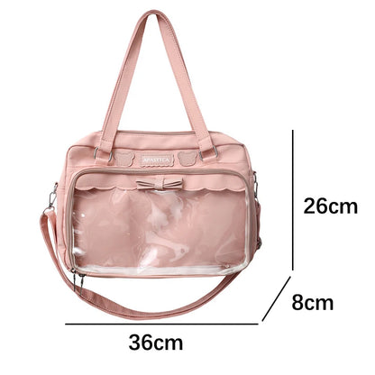 Lovely Japan Style Lolita Girly Girl JK Shoulder Bags Students Transparent Window Kawaii HandBags Tote Itabags