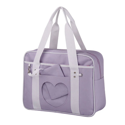 Lovely Japan Style Lolita Student Shoulderbags Heart Window Girl Pink JK Bag Briefcase Bookbag MessengerBags Handbags