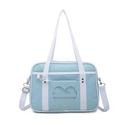 Lovely Japan Style Lolita Student Shoulderbags Heart Window Girl Pink JK Bag Briefcase Bookbag MessengerBags Handbags