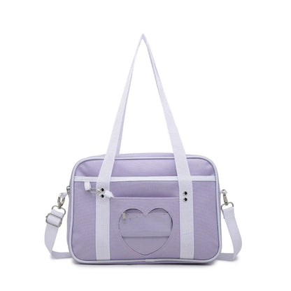 Lovely Japan Style Lolita Student Shoulderbags Heart Window Girl Pink JK Bag Briefcase Bookbag MessengerBags Handbags