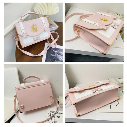 Lovely Japanese Girls Lolita JK Backpacks Satchels HandBags Students Cute Stars Embroidery Bear Briefcases Shoulder Bags