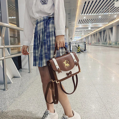 Lovely Japanese Girls Lolita JK Backpacks Satchels HandBags Students Cute Stars Embroidery Bear Briefcases Shoulder Bags