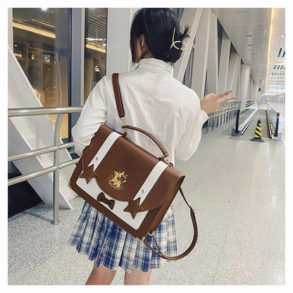 Lovely Japanese Girls Lolita JK Backpacks Satchels HandBags Students Cute Stars Embroidery Bear Briefcases Shoulder Bags