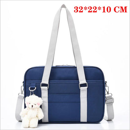 Lovely Japanese School Students Bags JK Lolita ShoulderBags With Bear Widget Briefcase Bookbag Girly Girl Messenger Bags