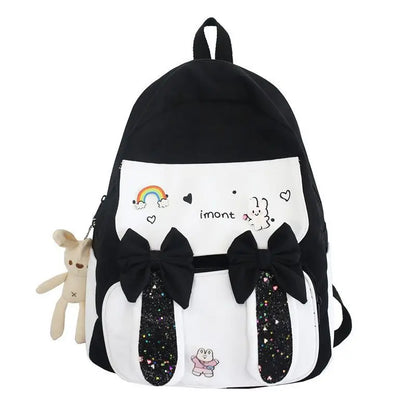Lovely Korean Style Gilr Lolita Pink Backpacks Messenger Bags Waterproof Transparent Window School Cute Rabbit HandBags Itbags