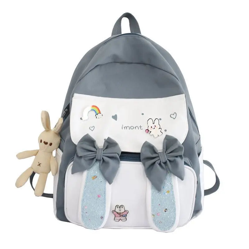 Lovely Korean Style Gilr Lolita Pink Backpacks Messenger Bags Waterproof Transparent Window School Cute Rabbit HandBags Itbags