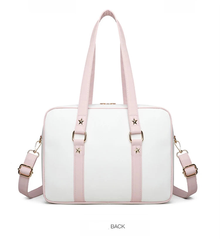 Lovely Korean Style Girl Lolita JK Itbag Briefcase Students Sweet Bowknot Embroidery Lamb Shoulder Bags HandBags Anime