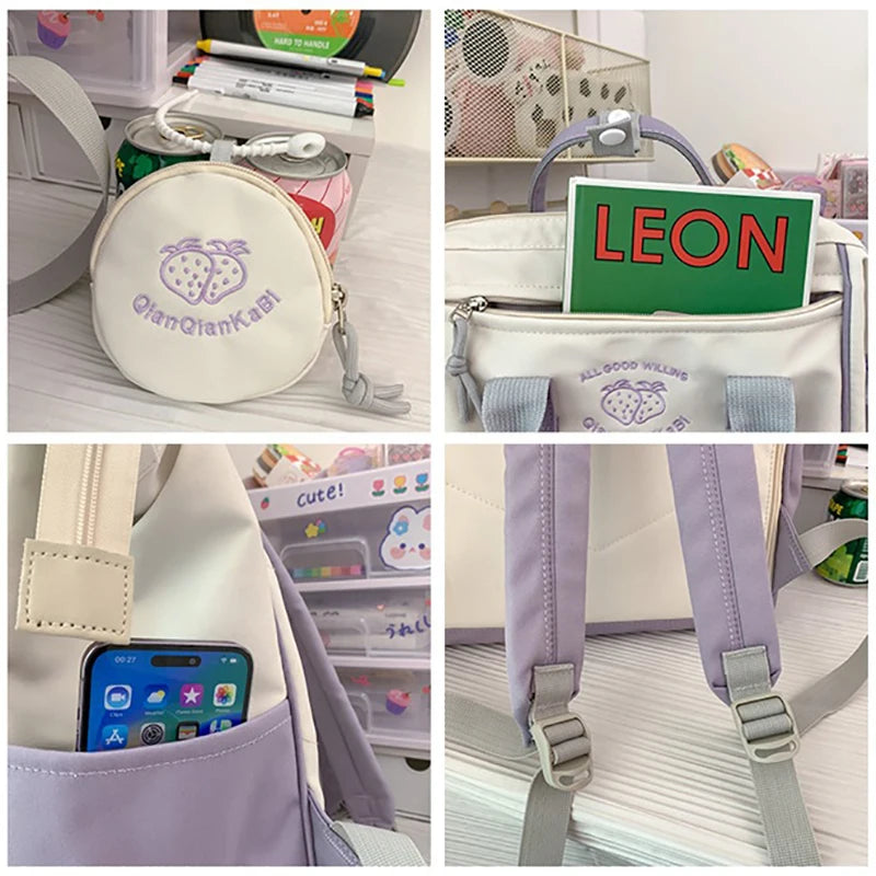 Lovely Korean Style Lolita Girl High-capacity Backpacks School Multiple Pockets Kawaii BookBags Laptop Bags Mochilas