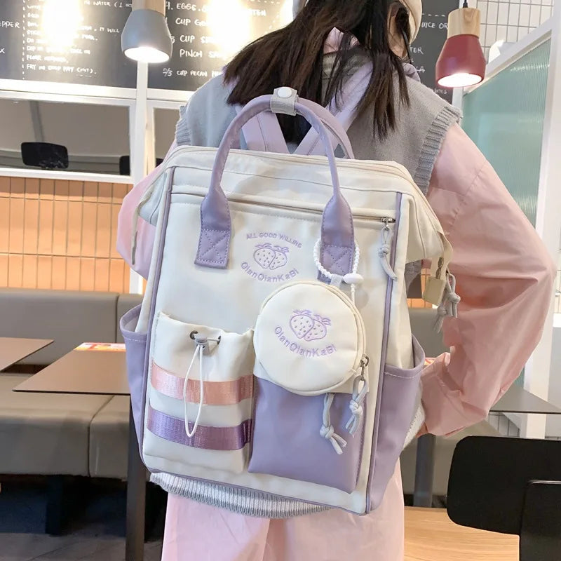 Lovely Korean Style Lolita Girl High-capacity Backpacks School Multiple Pockets Kawaii BookBags Laptop Bags Mochilas