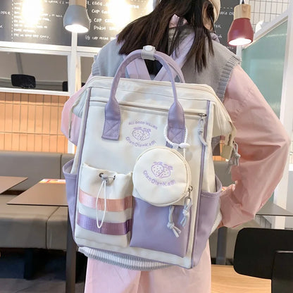 Lovely Korean Style Lolita Girl High-capacity Backpacks School Multiple Pockets Kawaii BookBags Laptop Bags Mochilas