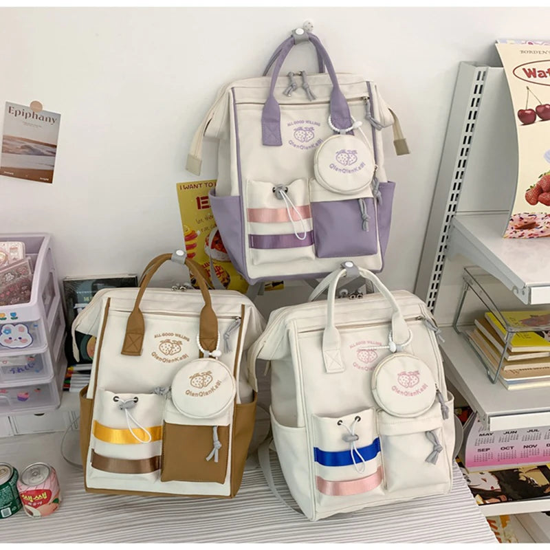 Lovely Korean Style Lolita Girl High-capacity Backpacks School Multiple Pockets Kawaii BookBags Laptop Bags Mochilas