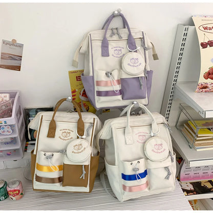 Lovely Korean Style Lolita Girl High-capacity Backpacks School Multiple Pockets Kawaii BookBags Laptop Bags Mochilas