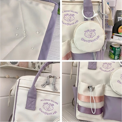 Lovely Korean Style Lolita Girl High-capacity Backpacks School Multiple Pockets Kawaii BookBags Laptop Bags Mochilas