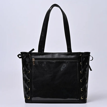 Lovely Korean Style Lolita Girls High-capacity Shoulder Bags Briefcase Female Transparent Tote Hand Bags Itbags