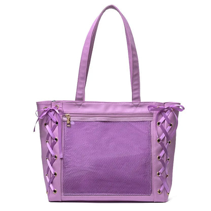 Lovely Korean Style Lolita Girls High-capacity Shoulder Bags Briefcase Female Transparent Tote Hand Bags Itbags