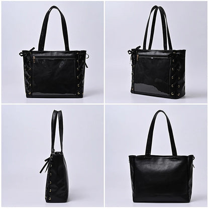 Lovely Korean Style Lolita Girls High-capacity Shoulder Bags Briefcase Female Transparent Tote Hand Bags Itbags