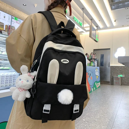 Lovely Korean Style Lolita Girly Girl Backpacks Schoolbags Cute Rabbit Ears Doll Laptop Bags Mochilas Kawaii