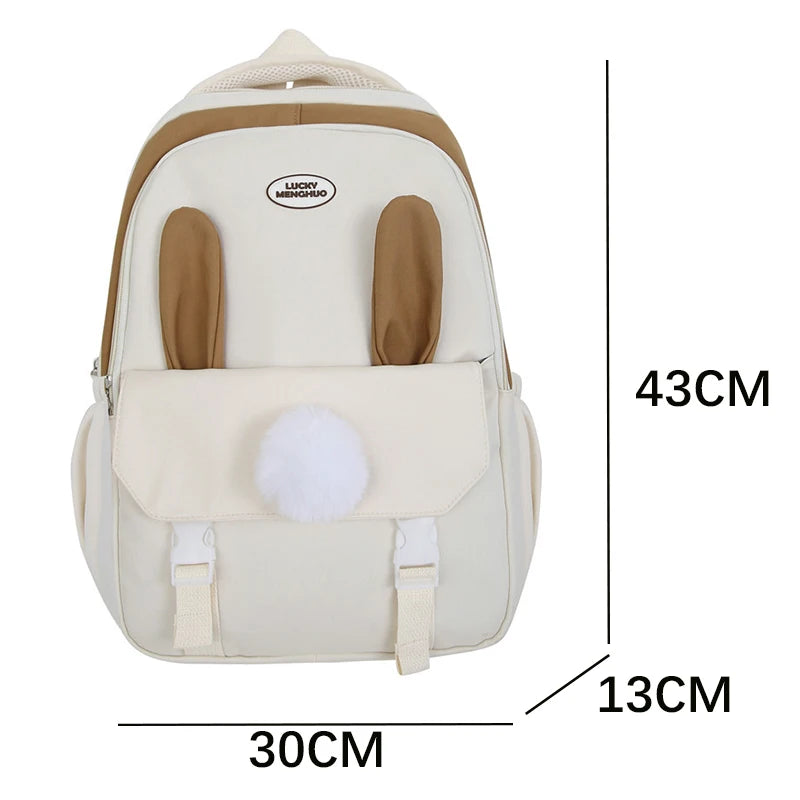 Lovely Korean Style Lolita Girly Girl Backpacks Schoolbags Cute Rabbit Ears Doll Laptop Bags Mochilas Kawaii
