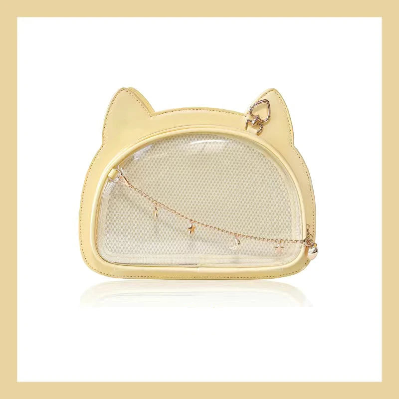 Lovely Lolita Girls Cat Style Itabags Shoulder Bags Kawaii Female Transparent Layer Moon Stars Chain HandBags