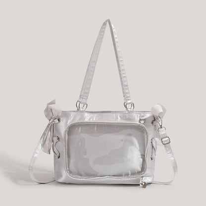 Lovely Lolita Girls Cute Japanese Tote HandBags Female Sweet Two Dimensional Princess Shoulder Bags Transparent Layer Itabags