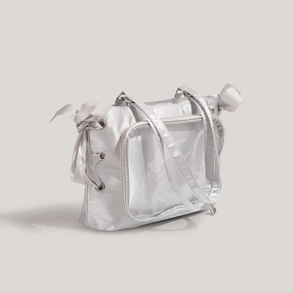 Lovely Lolita Girls Cute Japanese Tote HandBags Female Sweet Two Dimensional Princess Shoulder Bags Transparent Layer Itabags