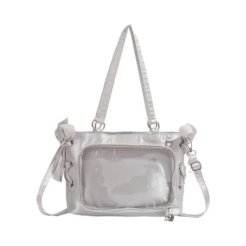 Lovely Lolita Girls Cute Japanese Tote HandBags Female Sweet Two Dimensional Princess Shoulder Bags Transparent Layer Itabags