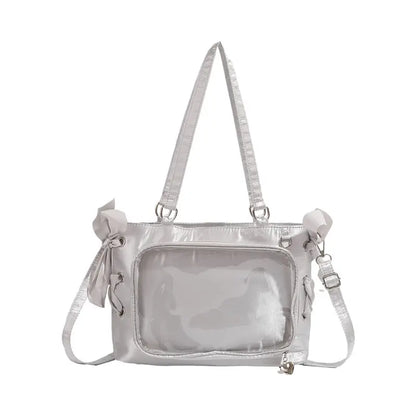Lovely Lolita Girls Cute Japanese Tote HandBags Female Sweet Two Dimensional Princess Shoulder Bags Transparent Layer Itabags