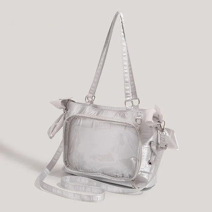 Lovely Lolita Girls Cute Japanese Tote HandBags Female Sweet Two Dimensional Princess Shoulder Bags Transparent Layer Itabags