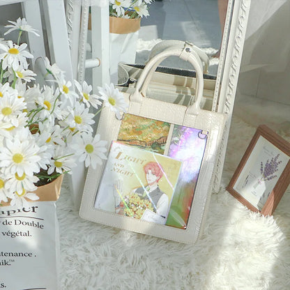 Lovely Lolita Girls Cute Japanese Tote HandBags Sweet Students Two Dimensional Princess Shoulder Bags Transparent Itabags