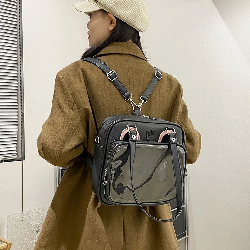 Lovely Lolita Girls Japanese JK Backpacks HandBags Female Cute Bear Ears Students School Box Shoulder Bags Itabags
