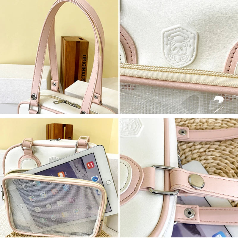 Lovely Lolita Girls Japanese JK Backpacks HandBags Female Cute Bear Ears Students School Box Shoulder Bags Itabags