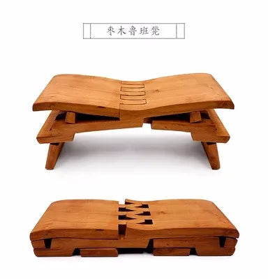 Luban Stool Class Pillow Blind Stool Whole Wood Board-Free Stitching Handmade Solid Wood Folding Small Multi-Functional