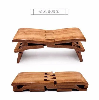 Luban Stool Class Pillow Blind Stool Whole Wood Board-Free Stitching Handmade Solid Wood Folding Small Multi-Functional