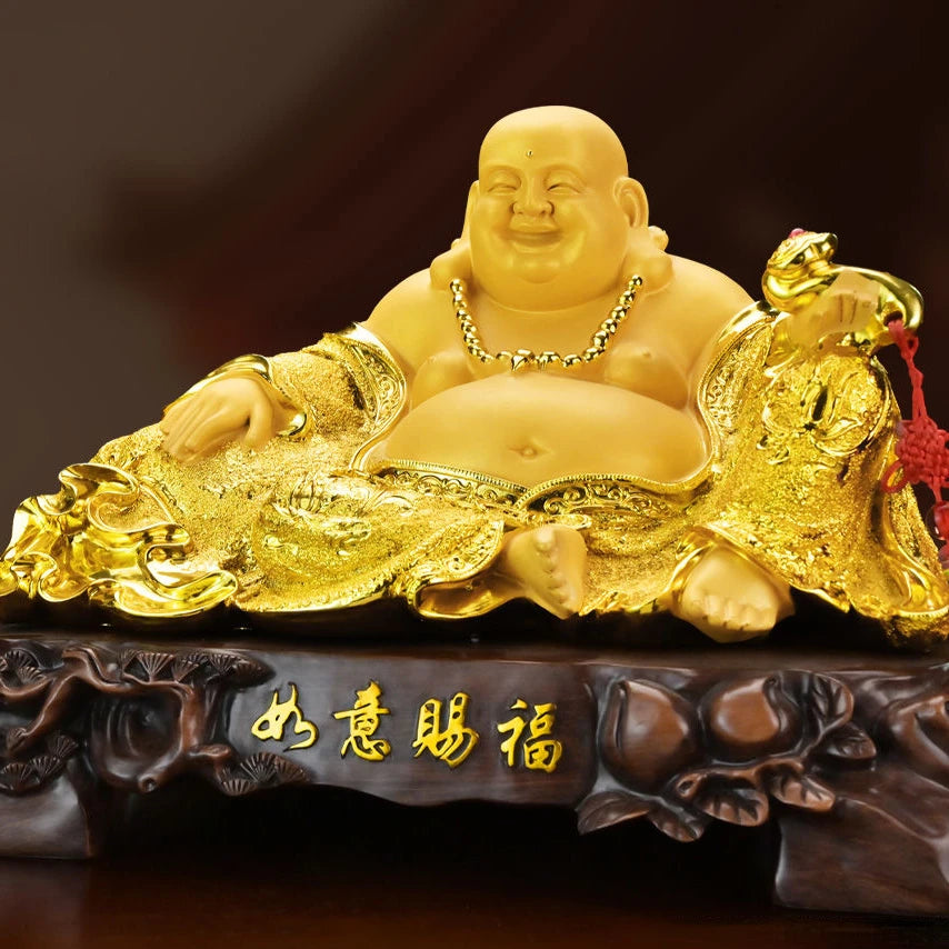 Lucky Blessing Household Maitreya Buddha Decoration Attracting Wealth Big Belly Laughing Buddha Statue Home Decoration