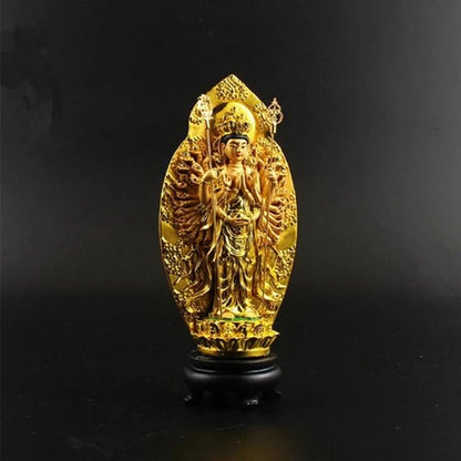 Lucky Buddha Kwan Yin StatueThe Thousand-Hand Bodhisattva Guan Yin Figurine Buddhist Statues Sculptures Home Decor For Good Luck