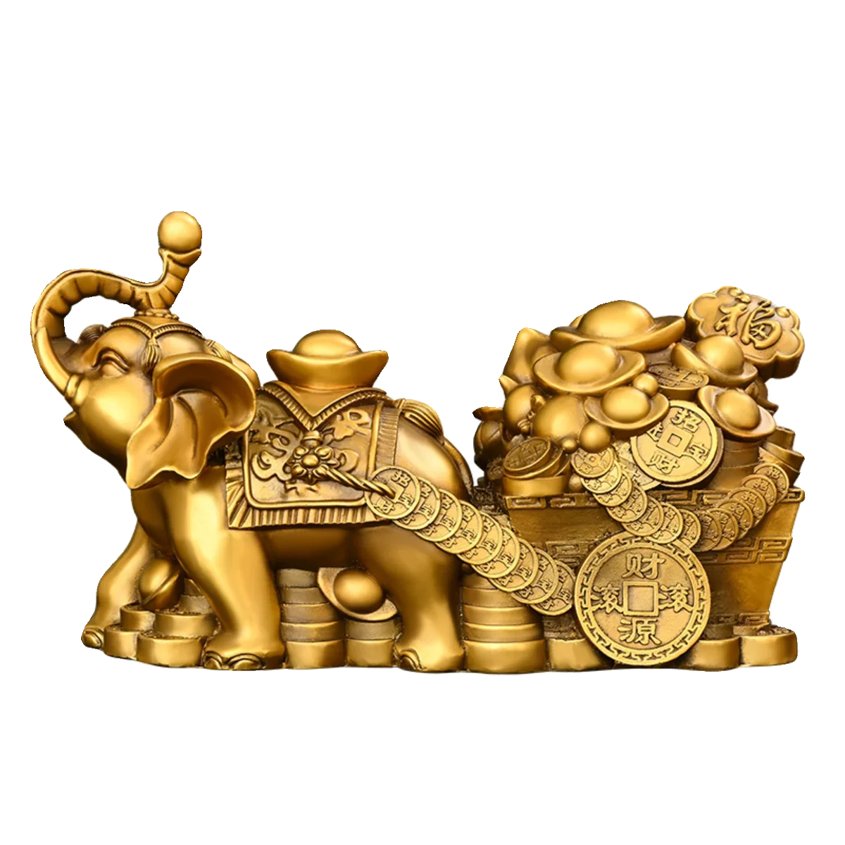 Lucky Elephant Figurines Copper Elephant Pull Yuanbao Jubilee Ruyi Lucky Home Office Desktop Decoration