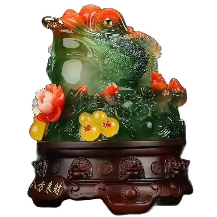 Lucky Feng shui toad decoration cash desk business Hotel home decoration golden cicada mascot  statue home decor
