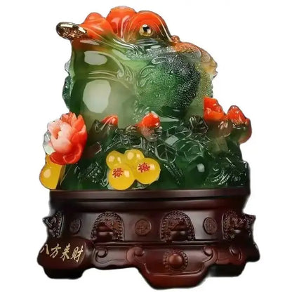 Lucky Feng shui toad decoration cash desk business Hotel home decoration golden cicada mascot  statue home decor
