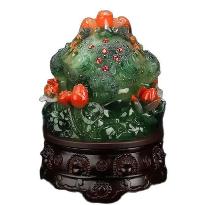 Lucky Feng shui toad decoration cash desk business Hotel home decoration golden cicada mascot  statue home decor