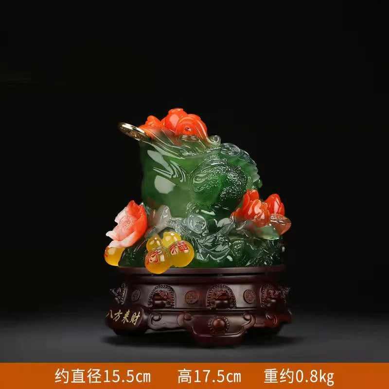 Lucky Feng shui toad decoration cash desk business Hotel home decoration golden cicada mascot  statue home decor