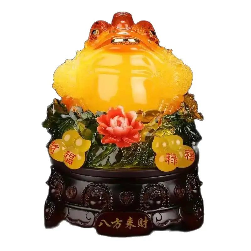 Lucky Feng shui toad decoration cash desk business Hotel home decoration golden cicada mascot  statue home decor
