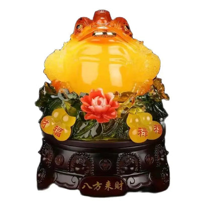 Lucky Feng shui toad decoration cash desk business Hotel home decoration golden cicada mascot  statue home decor