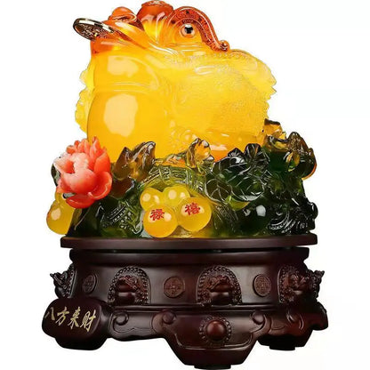 Lucky Feng shui toad decoration cash desk business Hotel home decoration golden cicada mascot  statue home decor