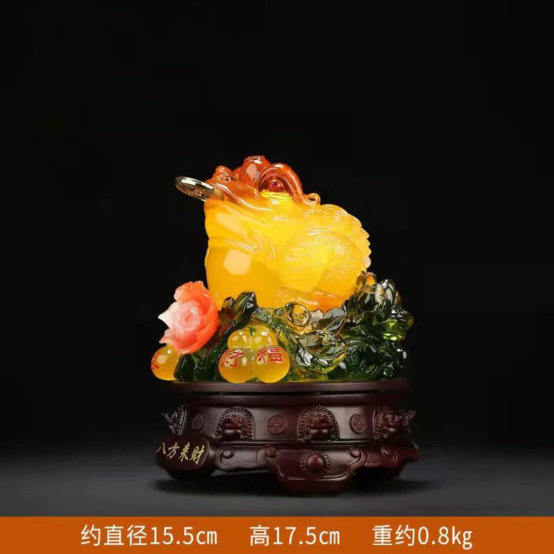 Lucky Feng shui toad decoration cash desk business Hotel home decoration golden cicada mascot  statue home decor