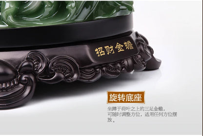 Lucky Feng shui toad statue decoration   cash desk business gift golden cicada mascot wedding gift Hotel home decoration