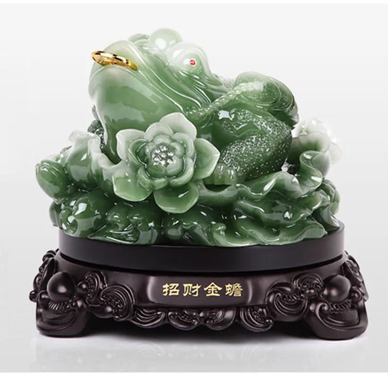 Lucky Feng shui toad statue decoration   cash desk business gift golden cicada mascot wedding gift Hotel home decoration