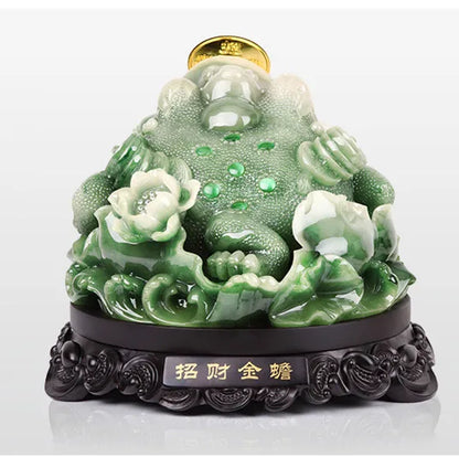 Lucky Feng shui toad statue decoration   cash desk business gift golden cicada mascot wedding gift Hotel home decoration